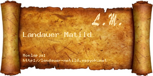 Landauer Matild névjegykártya